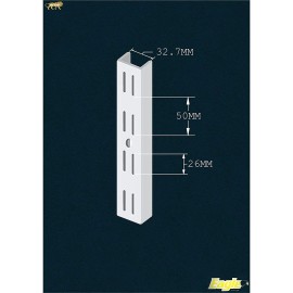 Adjustable Double Slotted Channel Mild Steel-12swg, Star White 4',6',8' feet Lenth