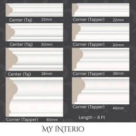 PVC Wall Moulding Strip 8ft – Charcoal, Paintable & Easy to Install