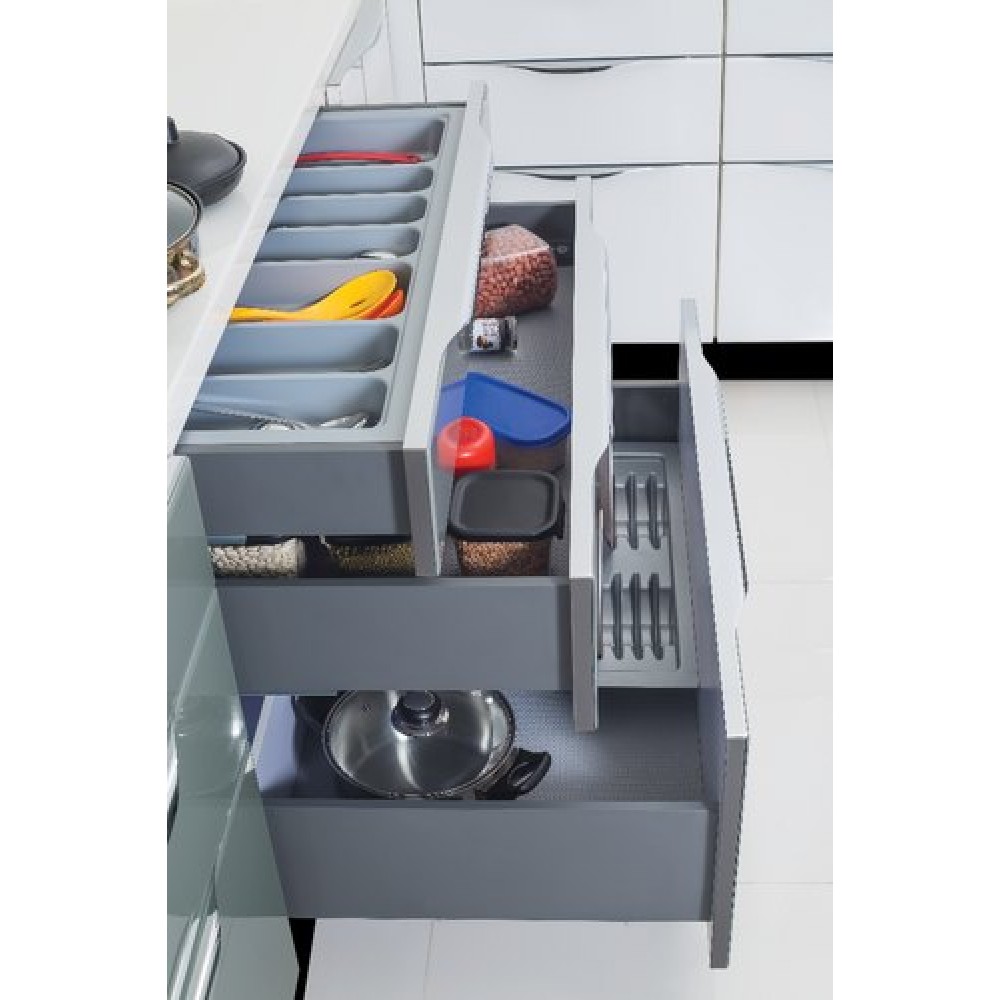 Tandem Slim Drawer Box System with Load Capacity Upto 45 Kg (Grey, 20 Inch  )