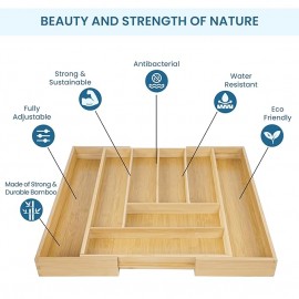 Tandem Wooden Cutlery Box  20 to 30 x19 x4 inch