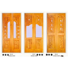 Teakwood Panel CNC Double Door – Precision-Crafted Elegance for Modern Interiors thickness 32mm+32mm 