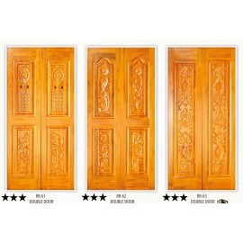 Teakwood Panel CNC Double Door – Precision-Crafted Elegance for Modern Interiors thickness 32mm+32mm 