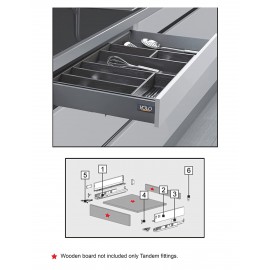 Tandem Slim Drawer Box System with Load Capacity Upto 45 Kg (Grey, 20 Inch  )